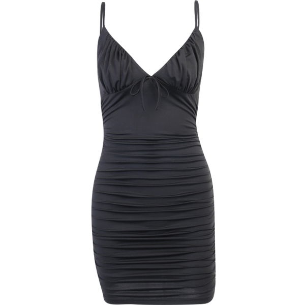 

casual dresses women's 2021 gown sling open back pleated slim bag hip fashion all-match folds clothes, Black;gray