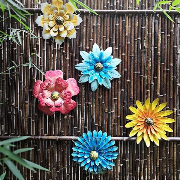 

garden decorations sunflower ornaments iron flower courtyard decoration wall gardening supplies outdoor small yard