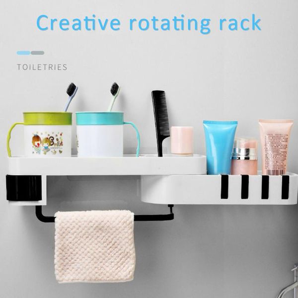 

bathroom storage & organization double layer adjustable wall shelf kitchen rack corner rotatable holder shelves stand organizer dropship