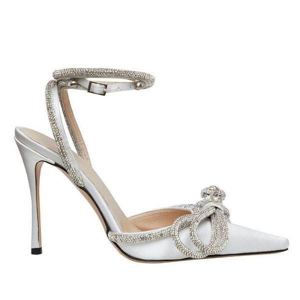 

rhinestones bowknot thin high heel sandals women sweet pink satin pointed toe stiletto ladies summer banquet party shoes, Black