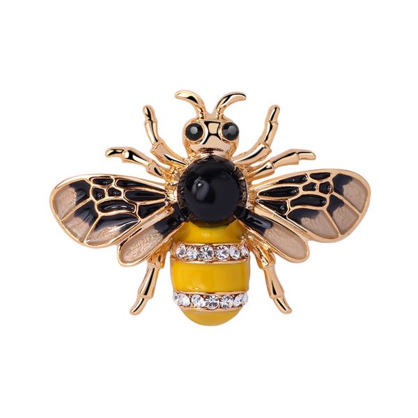 

factory direct black and yellow enamel insect bee brooch women and men scarf dress lapel pin fahsion jewelry, Gray