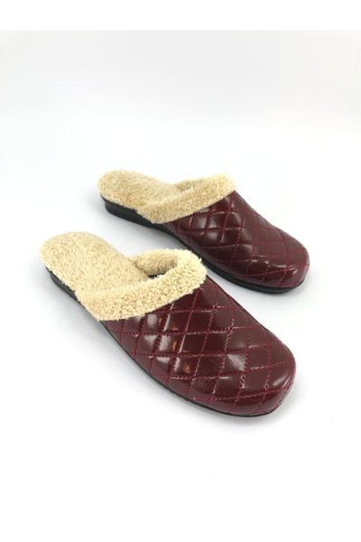 

women burgundy winter soft outsole home slippers, Black