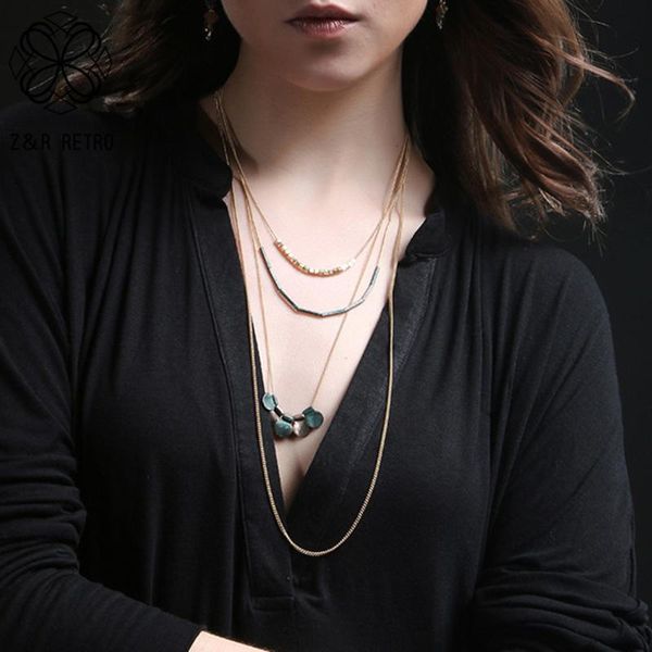 

pendant necklaces bohemia long hanging collar necklace vintage suspension pendants 2021 fashion costume jewelry for women accessories goth t, Silver