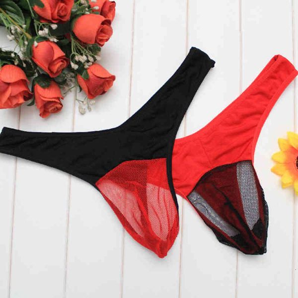 

new arrival direct selling spandex solid yarn transparent men's triangle sets underwear men, Black;white
