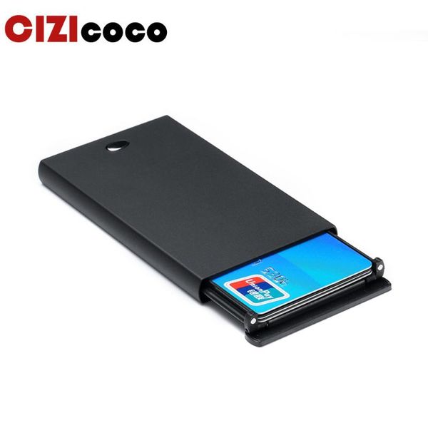 

card holders 2021 small rfid holder men wallets magic male vintage black short purse metal slim mini thin vallet, Brown;gray