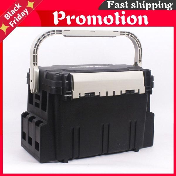 

fishing accessories 45*30*30cm pp big tackle box plastic handle carp tools