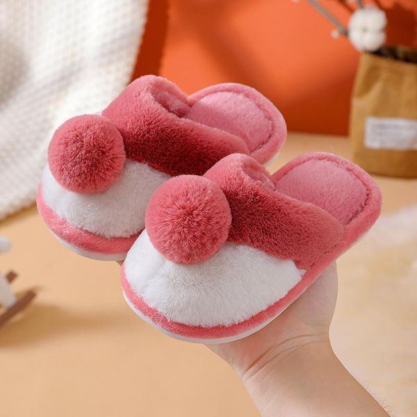 

slipper 2021 ins baby home slippers girls cartoon shoes kids indoor winter warm fashion child house, Black;grey