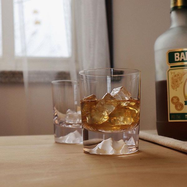 

snow mountain coffee mug transparent crystal cup for household whiskey wine vodka bar club beer glass glasses
