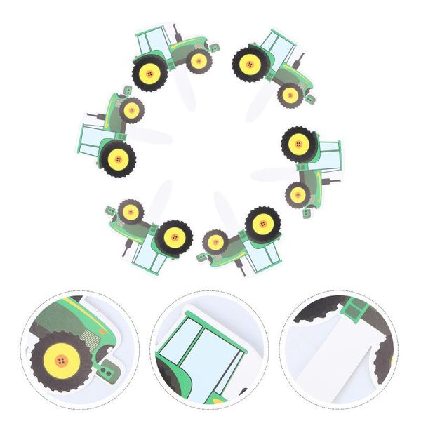 

other festive & party supplies 42pcs vehicle cake insert ers green tractor paper cupcake picks decor kids birthday decorated