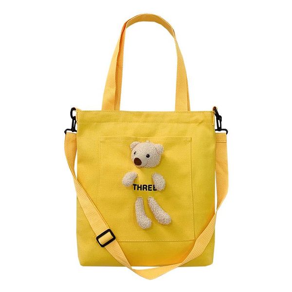 

evening bags bear bag female japanese and korean version of large-capacity hand canvas fashion casual all-match one-shoulder diagonal