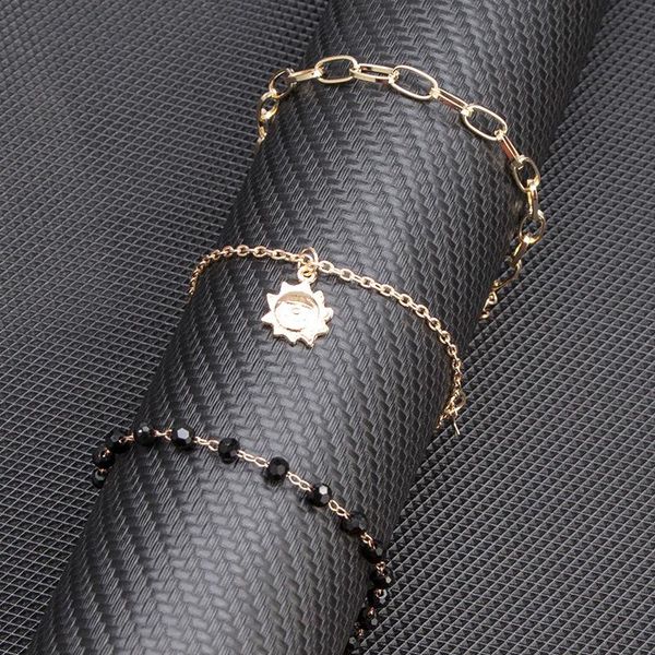 

anklets multilayer crystal sequined anklet set beach foot jewelry vintage ankle bracelets for women party gift summer a6, Red;blue