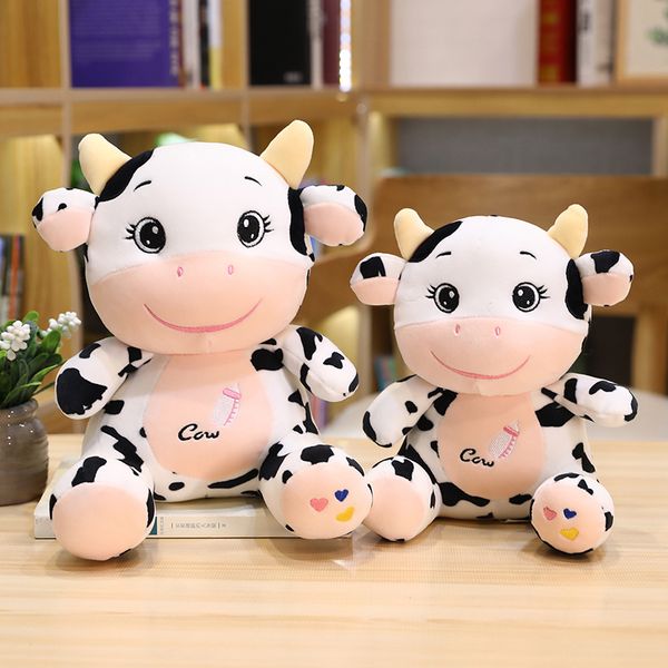 

26cm Lovely Cow Plushie Animals Stuffed Toys Kawaii Plush Cattle Kids Toys Baby Girls Birthday Gifts Christmas Present, White