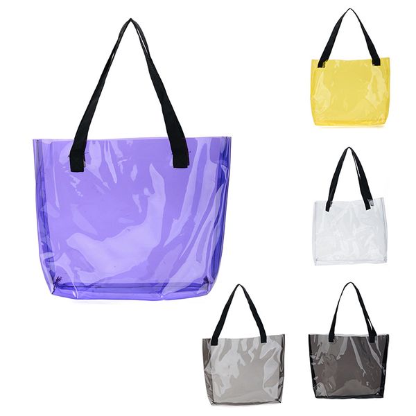 

reusable waterproof graceful transparent bag clear pvc plastic tote packaging beach bag