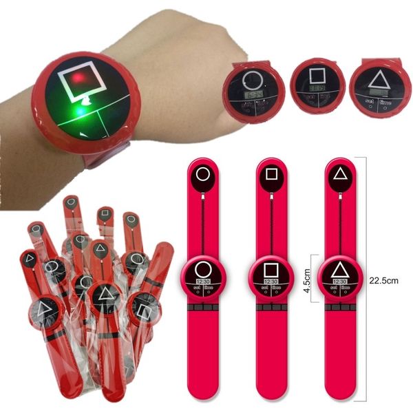 

squid game peripheral clocks children's pop watch circle halloween kids gift toys hobbies action toy figures