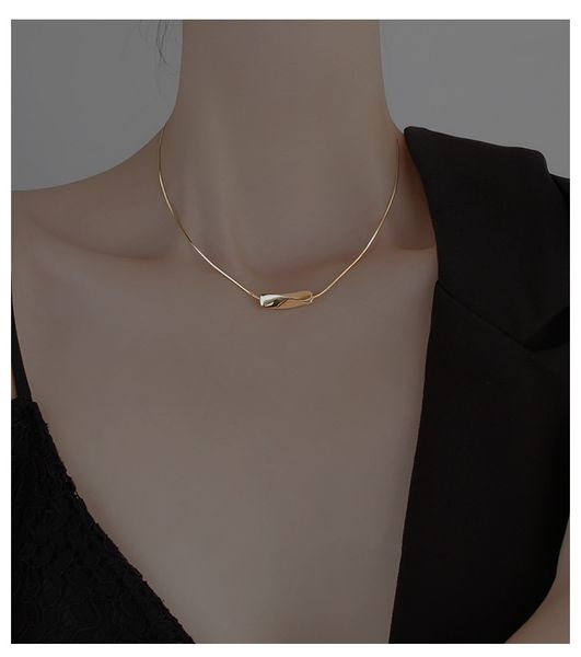 

geometric girl necklace designed by minority, Silver