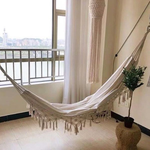 

suitable for outdoor leisure hammock tassel camping indoor sleeping bags