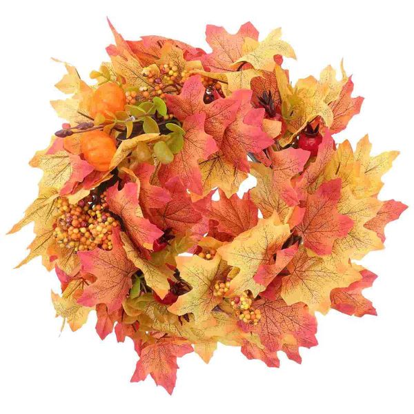 

decorative flowers & wreaths 1pc adorable wreath thanksgiving emulation garland chic decor (orange)