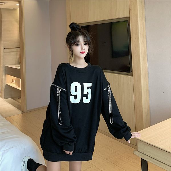 

hoodies ytx165 personality opening sleeves mid-length black women's jerseys