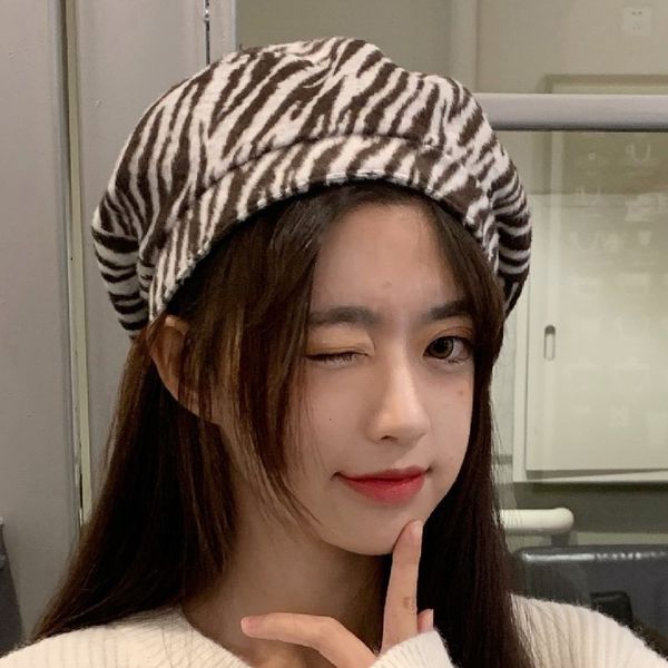 

spicy girls fashion street hairline striped beret female qiudongao modeling personality painter hat fashion, Blue;gray
