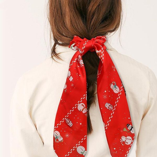

fashion floral print festival scrunchies long hair ribbon for women ponytail scarf sweet elastic band accessories1