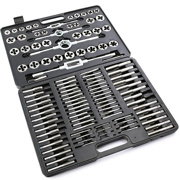 

hand tools 110pcs tap and die set tungsten steel titanium combination for cutting external & internal threads