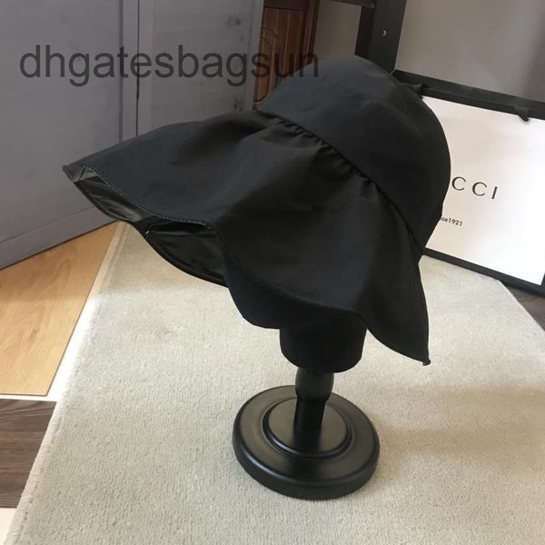 

brand cap carvesjapan rx spring summer black rubber empty hat sunshade large brim fisherman folding face covering sun, Blue;gray