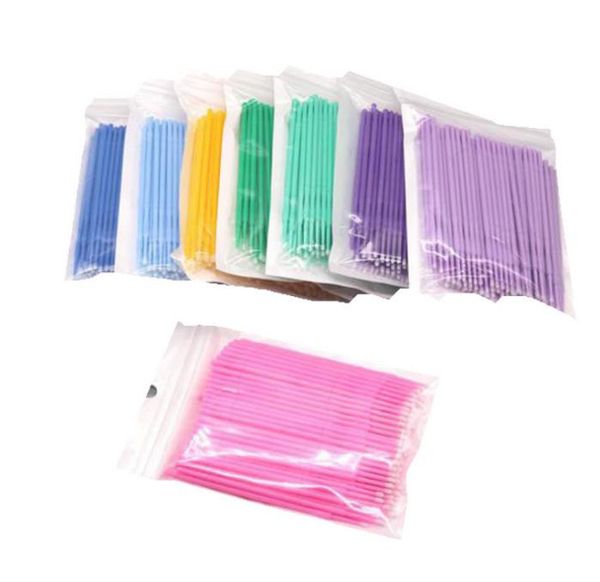 

2021 new 100pcs/set disposable makeup eyelashes brushes micro mascara brush eyelash extension individual lash removing tools