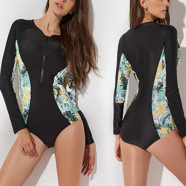 

swimsuit 2021 european and american one-piece spring surfing diving swimwear long-sleeved suits