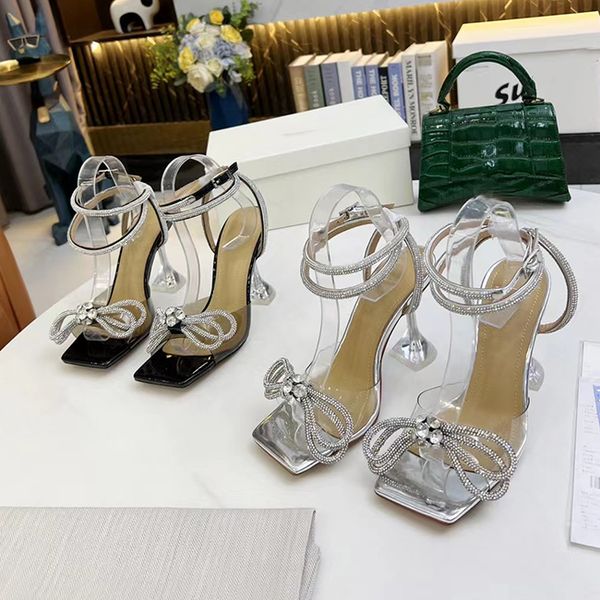 

classic high-quality high-heeled sandals fashion women's formal shoes dress shoes slippers 9.5cm size 35-42 with box, Black