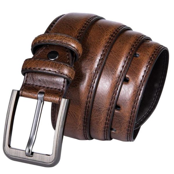 

3.6cm width hi-tie casual style seller recommand brown pin buckle male belts real cow leather strap belt, Black;brown