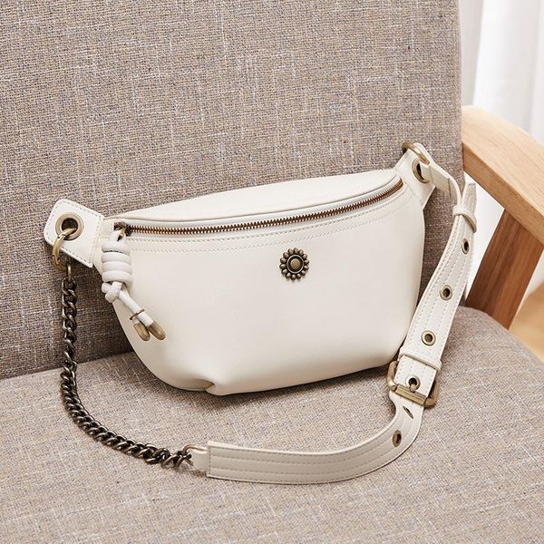 

totes messenger bag leather 2021 chest trend korean female cowhide shoulder women fashion waist