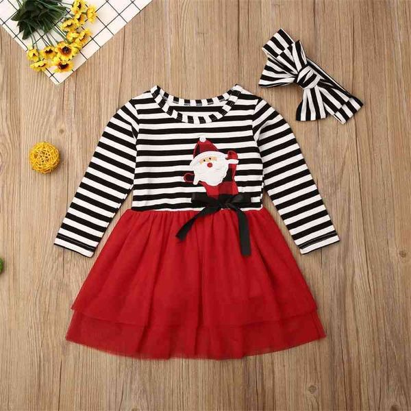 

dress santa claus spring and autumn new cotton stripe princess girls dress, Red;yellow