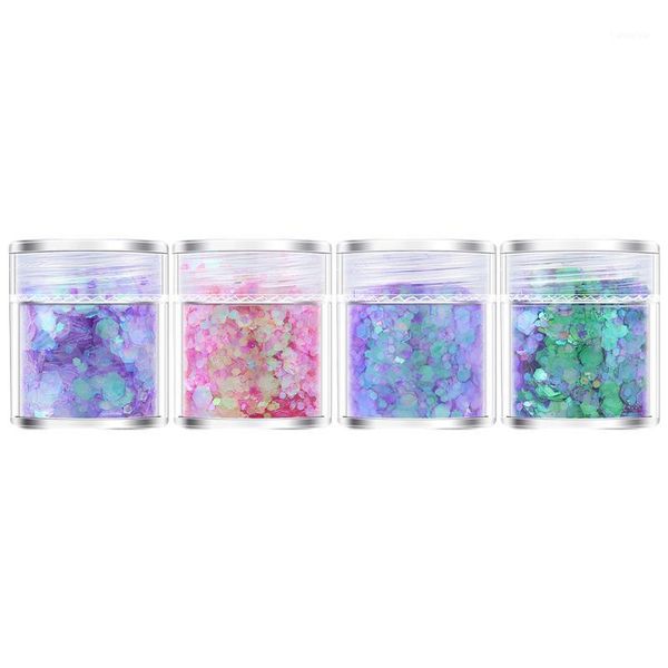 

pcs ultra-fine nail flash powder gradation color art decoration glitter sequins1, Silver;gold