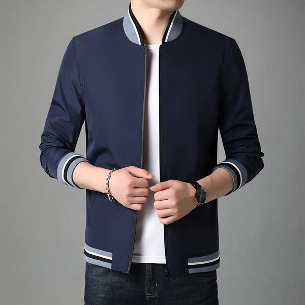 

men's autumn stand collar casual thin jacket jackets, Black;brown