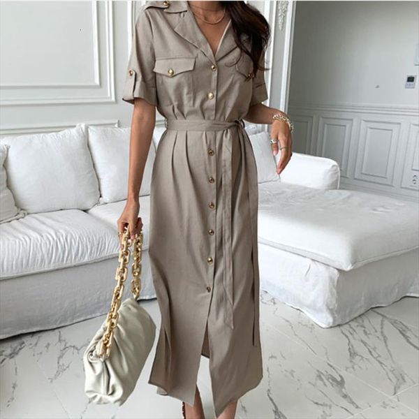 

[ewq] black bandage womens dress turn down collar short sleeve loose fashion safari style tide spring summer 16f0792, Black;gray