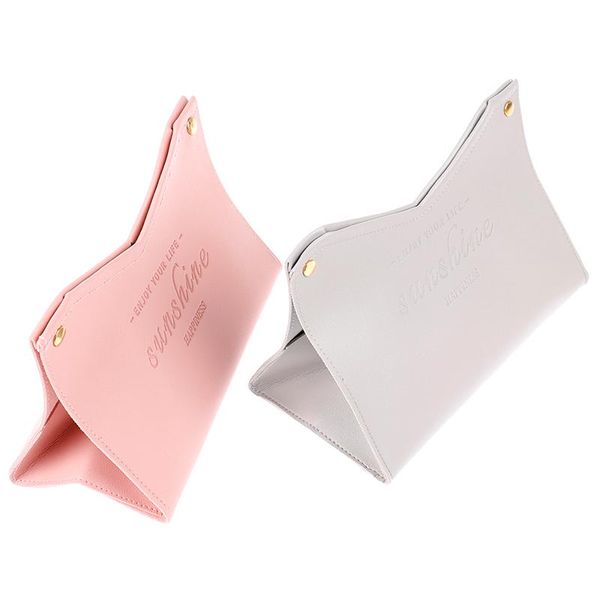 

tissue boxes & napkins 1pcs box cover soft pu leather foldable handkerchief napkin holder
