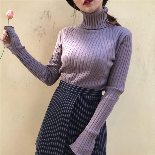 

women's winter turtleneck pullover sweater female solid long sleeve plus size slim thickening knitting sweaters high quality, White;black