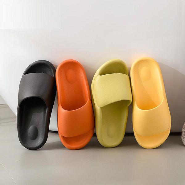 

thicken summer slippers men and women couple platform bathroom indoor home, Black