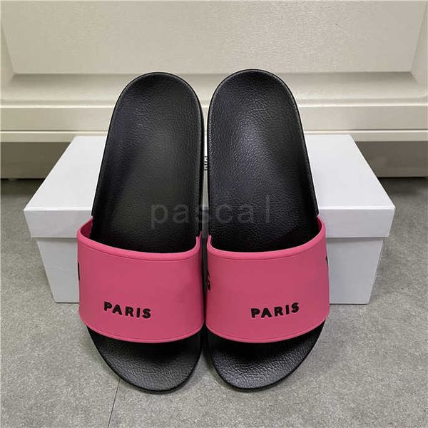 

men women slippers summer rubber sandals beach slide fashion scuffs indoor shoes 36-46 zlh, Black