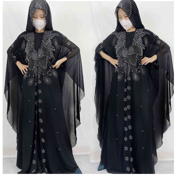 

casual dresses open abaya dubai turkey muslim hooded dress women chiffon kaftan beads luxury cardigan plus size boubou islamic clothing 6vtq, Black;gray