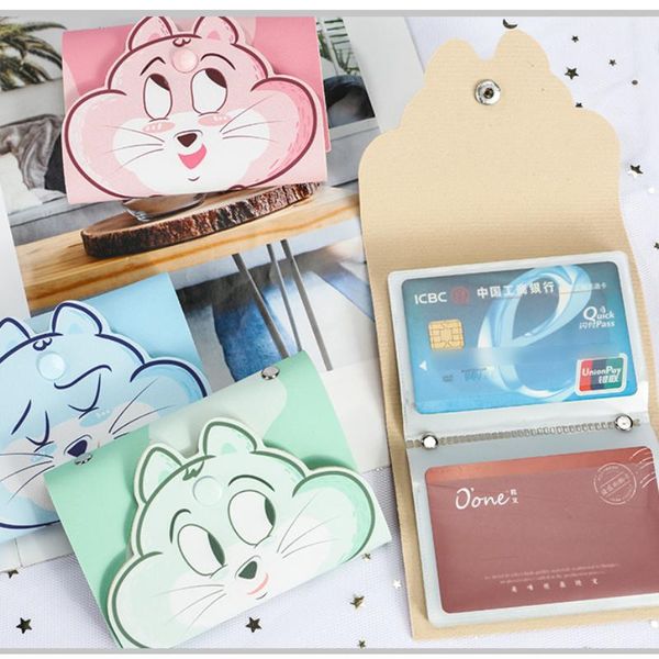 

card holders fashion pu function 20 bits squirrel case business holder women credit passport bag id wallet, Brown;gray