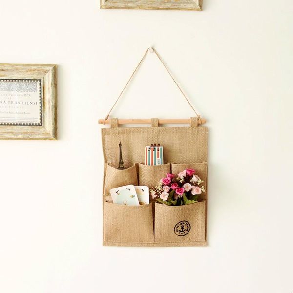 

storage boxes & bins cotton and linen hanging bag multi-function book lanyard household items
