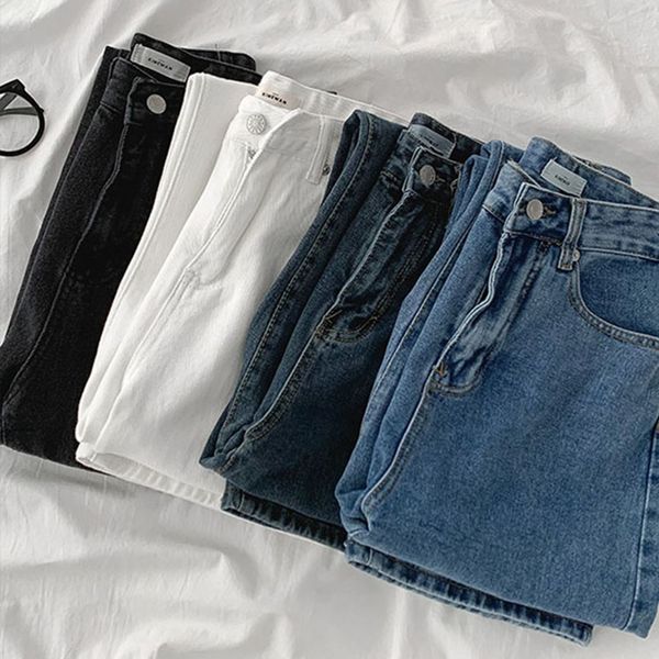 

streetwear loose jeans women's autumn korean casual wide leg high waist denim pants for women jeans full length 210420, Blue