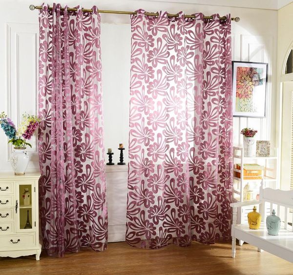 

curtain & drapes modern embroidered tulle curtains for living room bedroom kitchen sheer window fabric