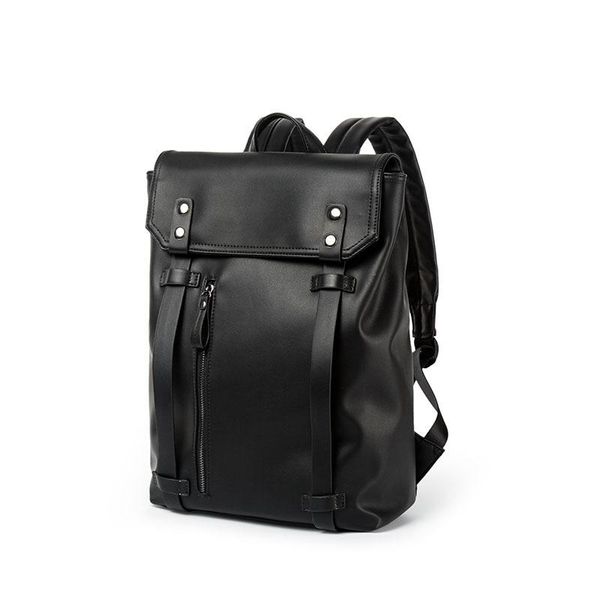 

backpack 2021 korean men's trend retro pu leather bag casual fashion travel large capacity
