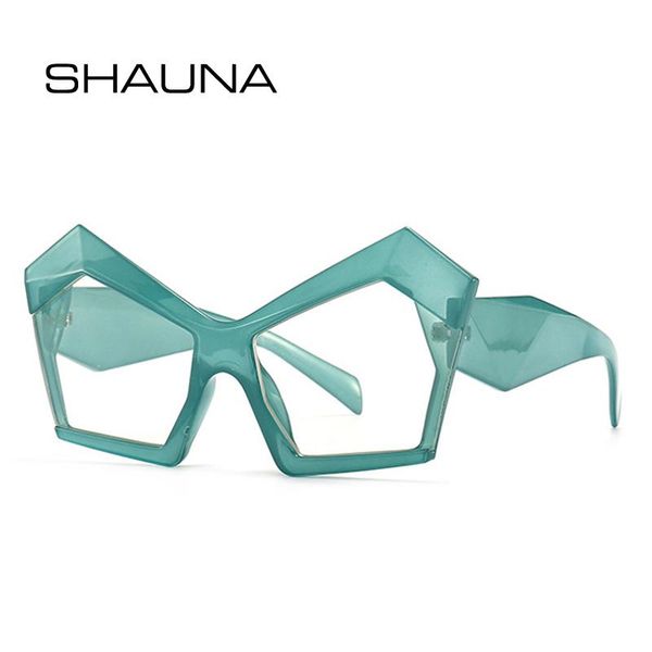 

sunglasses shauna fashion oversized cat eye women candy color glasses frame clear anti blue light spring hinge polygon men optical, White;black