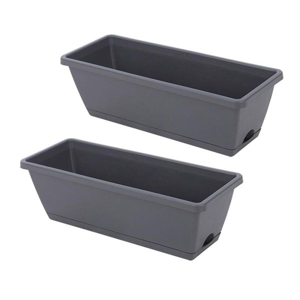 

planters & pots 2 packs self watering rectangular plant pot, modern decorative flower pot/window box for all house plants