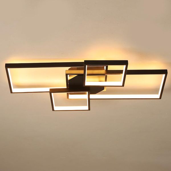 

ceiling lights geometric square acrylic led lamp living dining room modern home decor dimming light bedroom lighting fixture