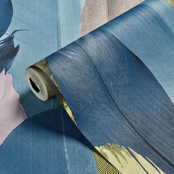 

fashion personality colorful peacock feather wallpaper 3d stereo tv background wall home decoration wallpapers