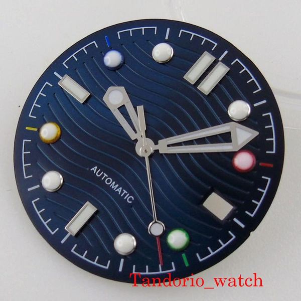 

repair tools & kits 31mm green luminous blue sterile watch dial hands for nh35a automatic movement with date window